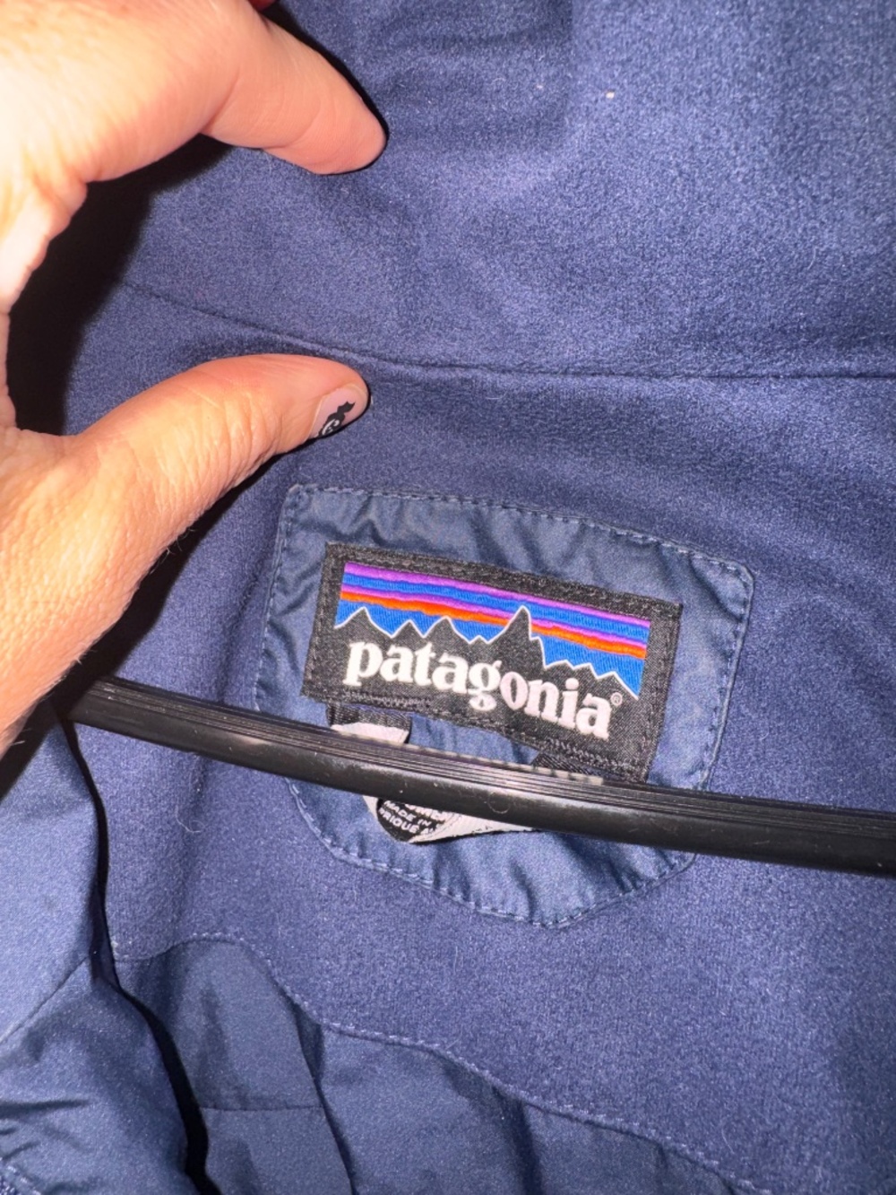 Patagonia Women's Dark Navy Long Puffer Coat with Hood size xs - Picture 7 of 8